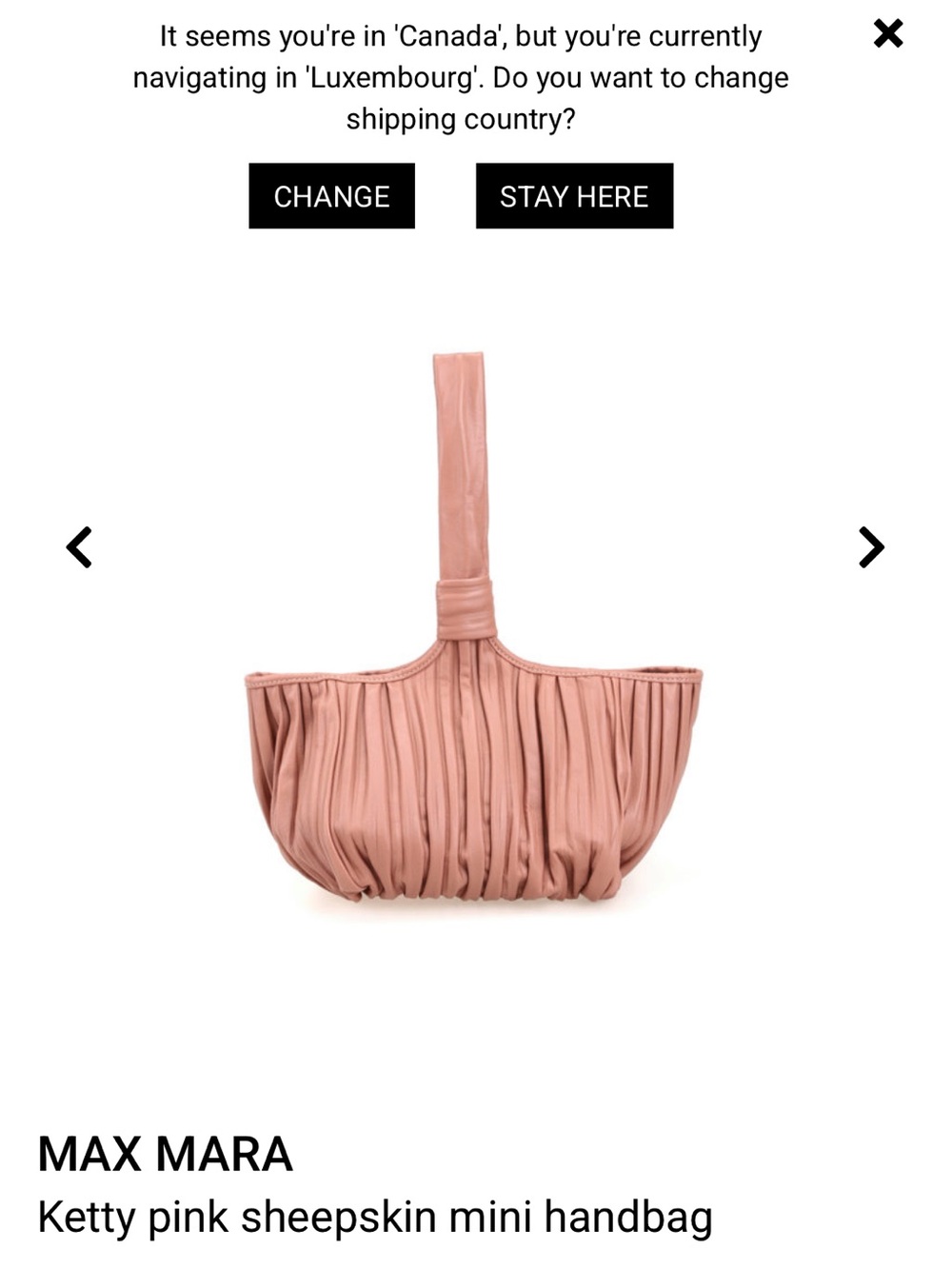 MaxMara Pink Ruched Sheepskin Mini Bag